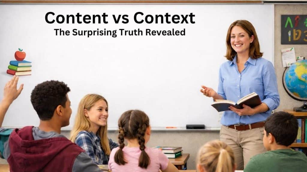 Illustration showing the difference between content and context in communication