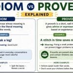 People often confuse idiom vs proverb because both belong to figurative language in English.