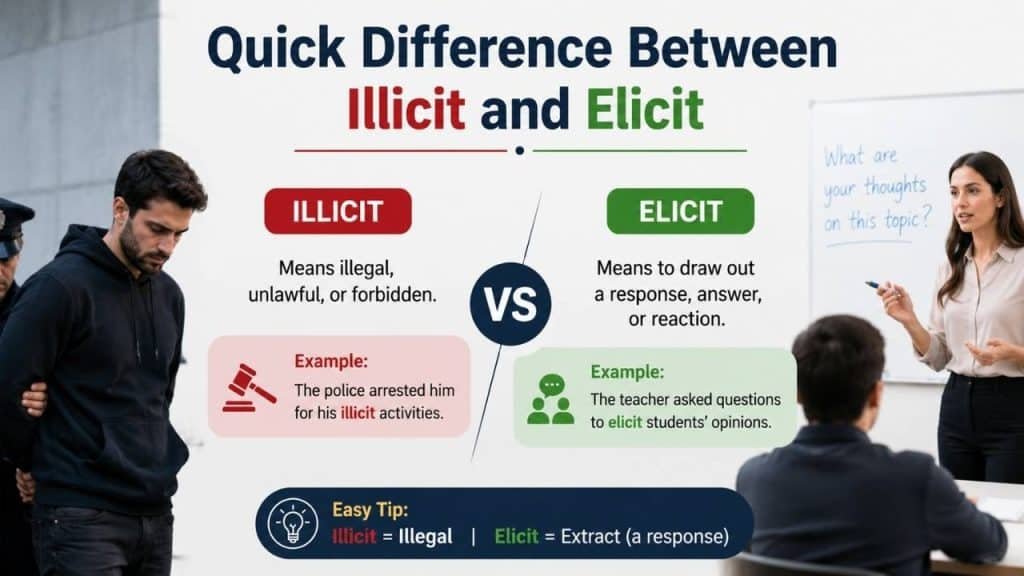 Quick Difference Between Illicit and Elicit