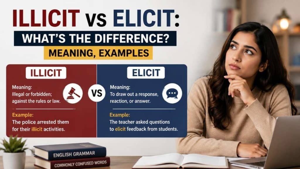 Many people confuse illicit vs elicit because the two words sound almost the same.