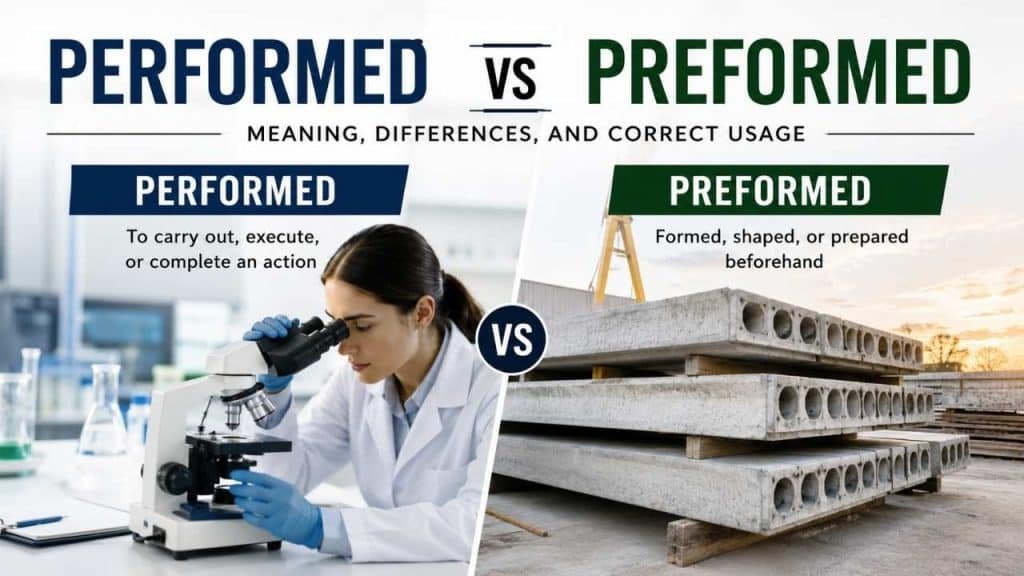 Many writers confuse performed vs preformed because these words look almost identical.