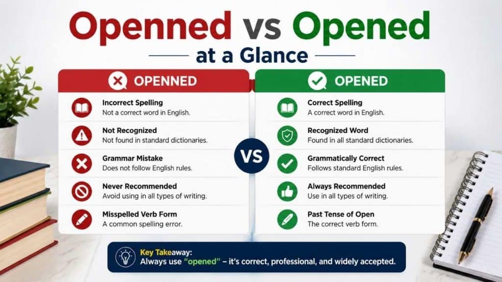 Openned vs Opened at a Glance