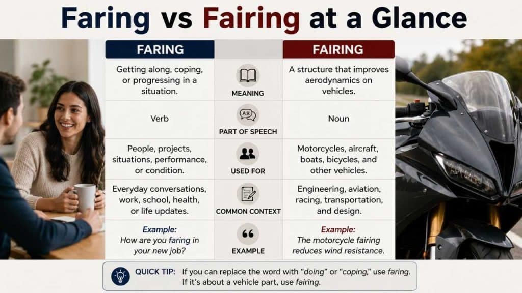 Faring vs Fairing at a Glance