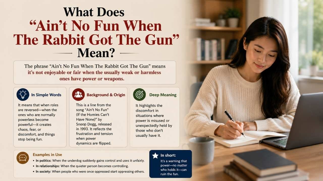 Ain't No Fun When The Rabbit Got The Gun: Meaning & Examples - GrammarDock