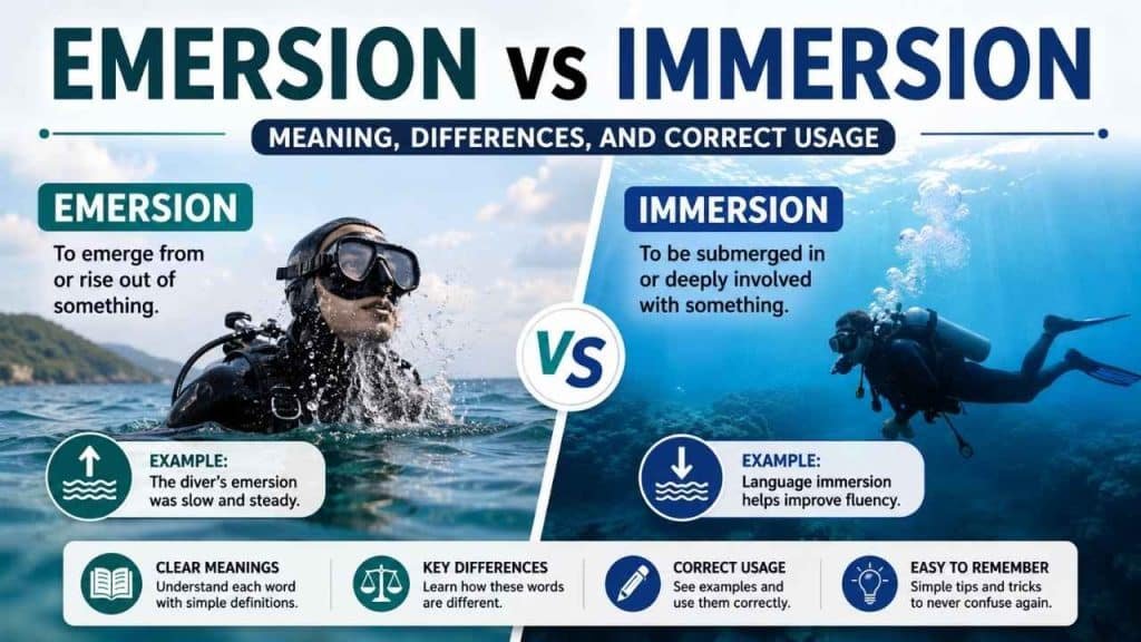 Emersion vs Immersion: Meaning, Differences, and Correct Usage