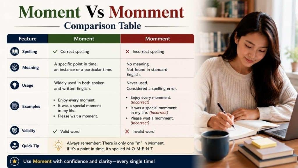 Moment Vs Momment Comparison Table