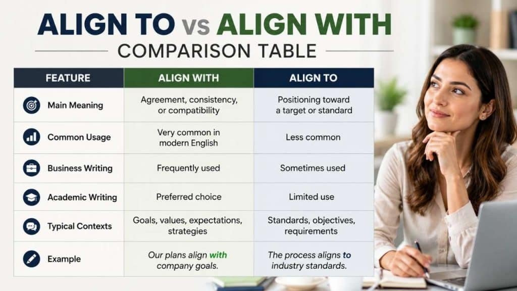 Align To vs Align With Comparison Table