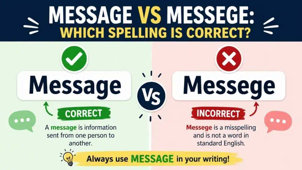 When comparing message vs messege, only one spelling is correct.