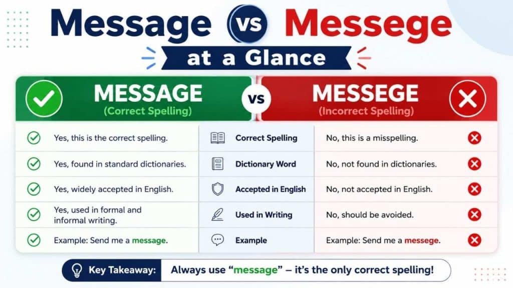 Message vs Messege at a Glance