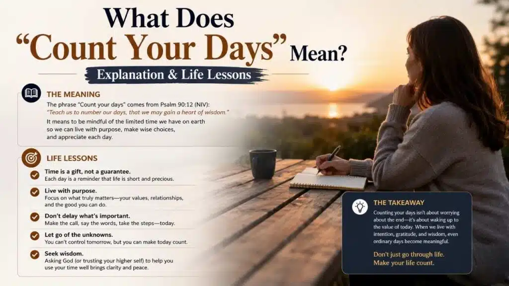 he phrase “count your days” appears often in conversations, social media, and motivational quotes.