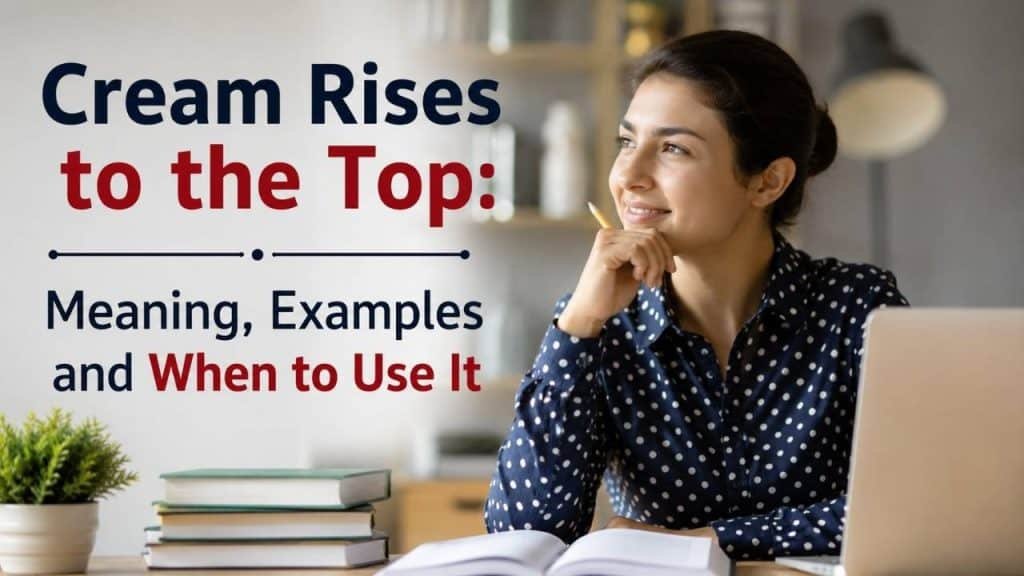 The phrase "Cream Rises to the Top" is a popular English idiom that reminds us that talent, hard work, and excellence eventually receive the recognition they deserve.