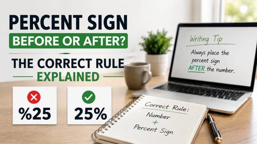 When you write a percentage in English, you may wonder whether the percent sign goes before or after the number.